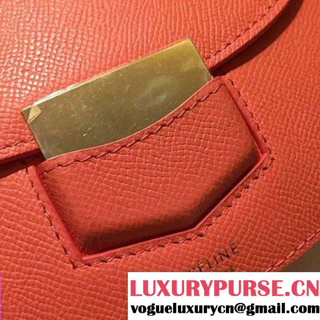 Celine Small Trotteur Bag In Orange Leather Calfskin Fall-2015 (1B016-072213 )