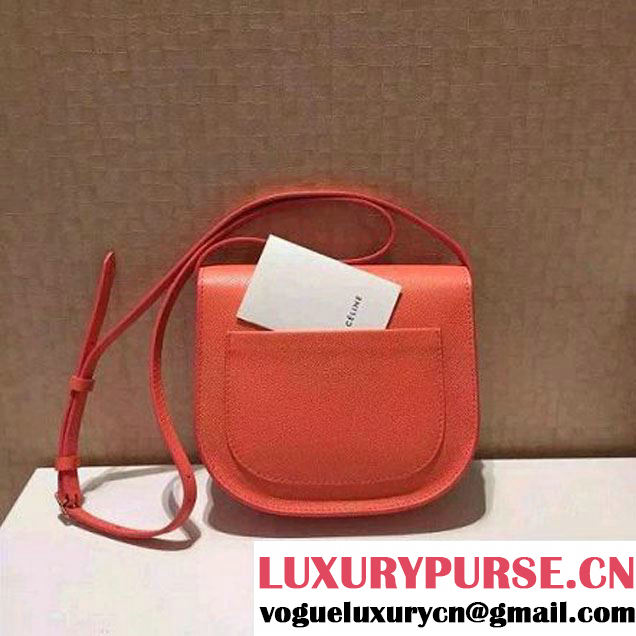 Celine Small Trotteur Bag In Orange Leather Calfskin Fall-2015 (1B016-072213 )
