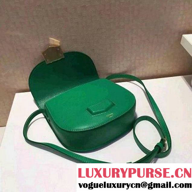 Celine Small Trotteur Bag In Green Leather Calfskin Fall-2015 (1B016-072214 )