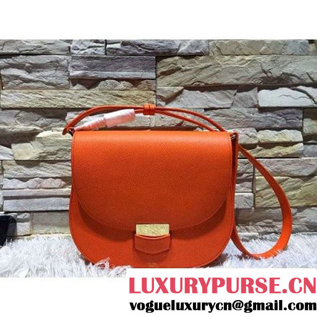 Celine Trotteur Bag In Orange Leather Calfskin Fall-2015 (2A193-091116 )