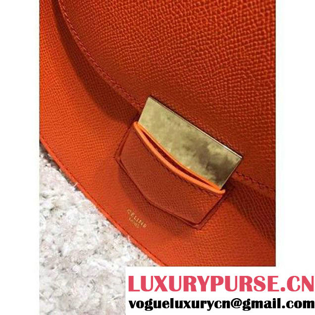 Celine Trotteur Bag In Orange Leather Calfskin Fall-2015 (2A193-091116 )