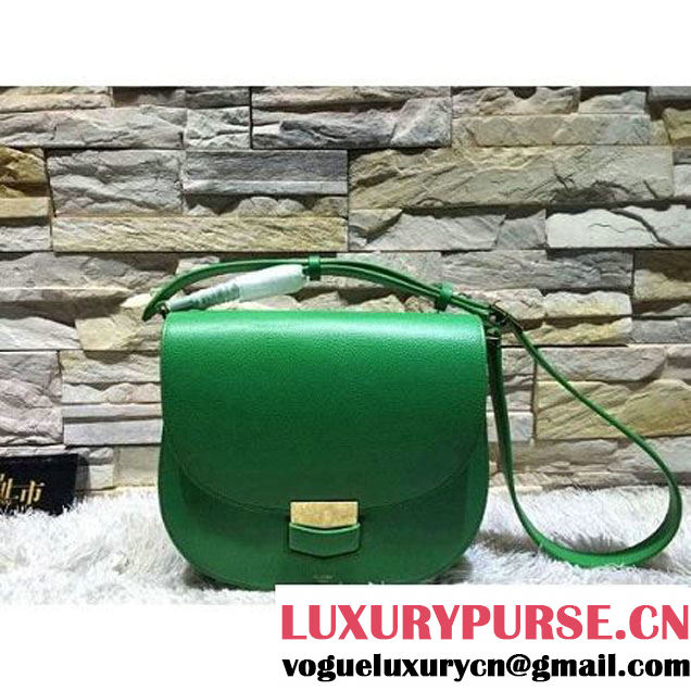 Celine Trotteur Bag In Green Leather Calfskin Fall-2015 (2A193-091117 )