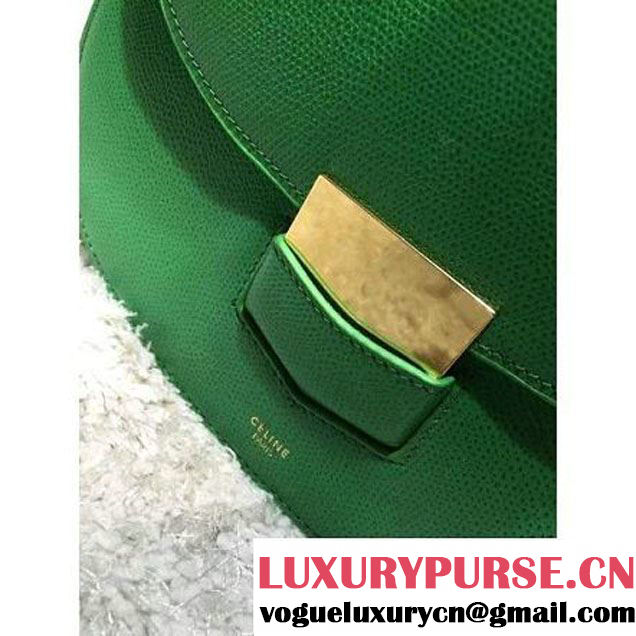 Celine Trotteur Bag In Green Leather Calfskin Fall-2015 (2A193-091117 )