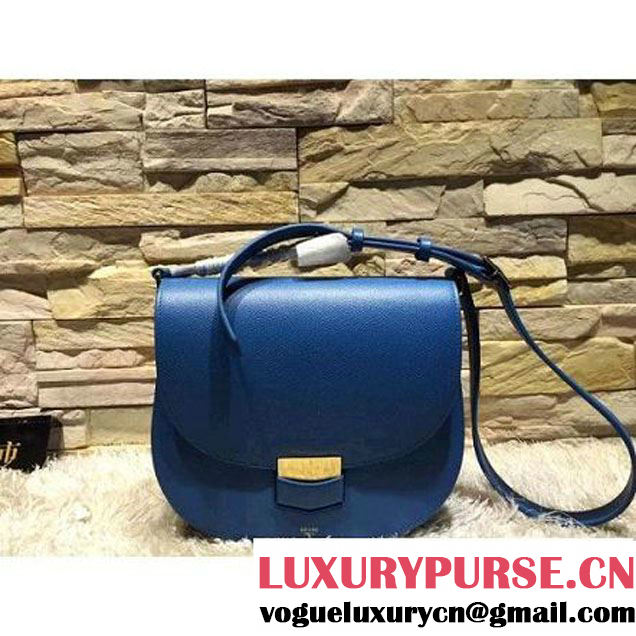 Celine Trotteur Bag In Cobalt Blue Leather Calfskin Fall-2015 (2A193-091120 )