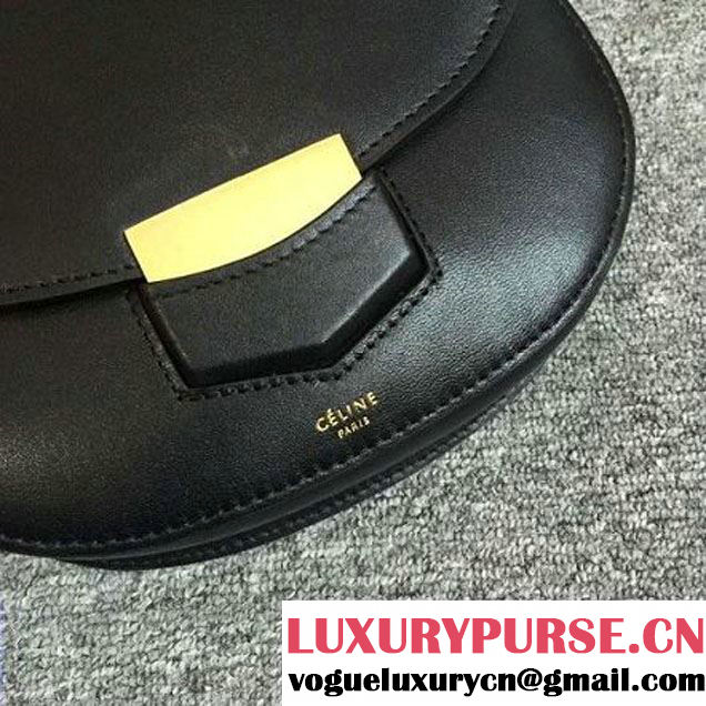 Celine Small Trotteur Bag In Black Smooth Leather Calfskin Spring 2016 (2A011-121905 )