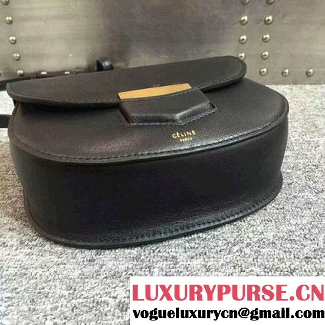 Celine Small Trotteur Bag In Black Smooth Leather Calfskin Spring 2016 (2A011-121905 )
