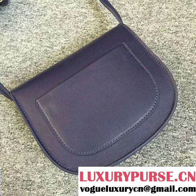 Celine Small Trotteur Bag In Navy Smooth Leather Calfskin Spring 2016 (2A011-121907 )