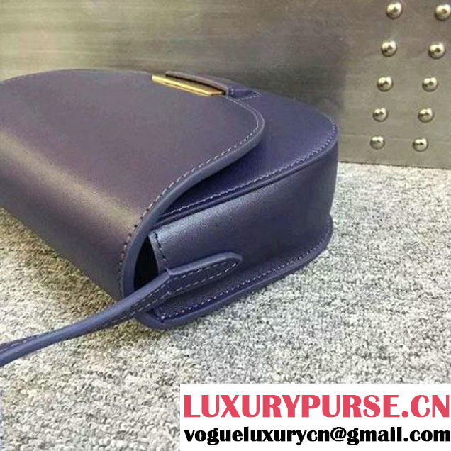 Celine Small Trotteur Bag In Navy Smooth Leather Calfskin Spring 2016 (2A011-121907 )