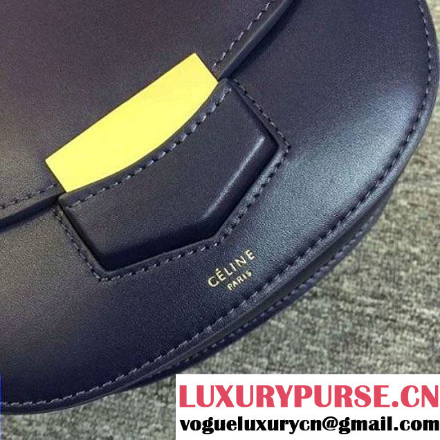 Celine Small Trotteur Bag In Navy Smooth Leather Calfskin Spring 2016 (2A011-121907 )