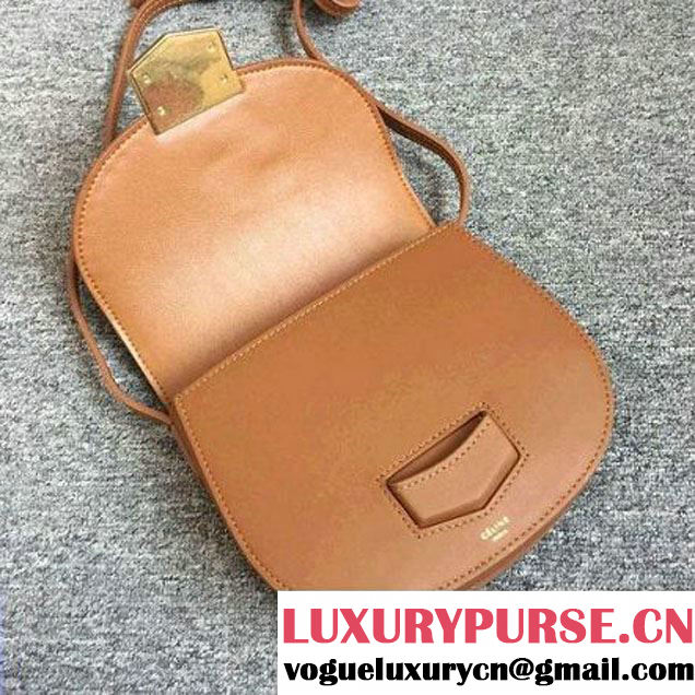 Celine Small Trotteur Bag In Tan Smooth Leather Calfskin Spring 2016 (2A011-121909 )