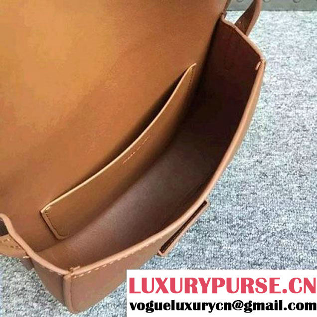 Celine Small Trotteur Bag In Tan Smooth Leather Calfskin Spring 2016 (2A011-121909 )