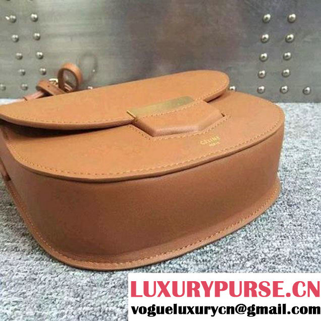 Celine Small Trotteur Bag In Tan Smooth Leather Calfskin Spring 2016 (2A011-121909 )