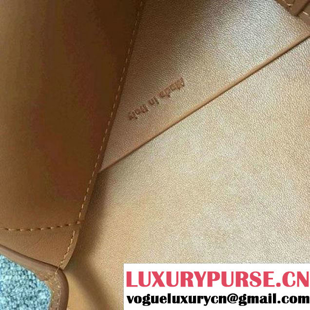Celine Small Trotteur Bag In Tan Smooth Leather Calfskin Spring 2016 (2A011-121909 )