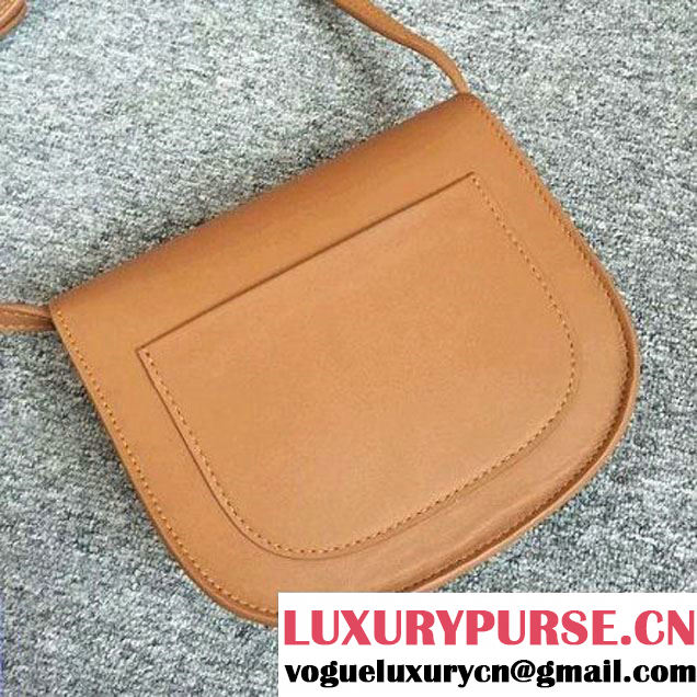 Celine Small Trotteur Bag In Tan Smooth Leather Calfskin Spring 2016 (2A011-121909 )