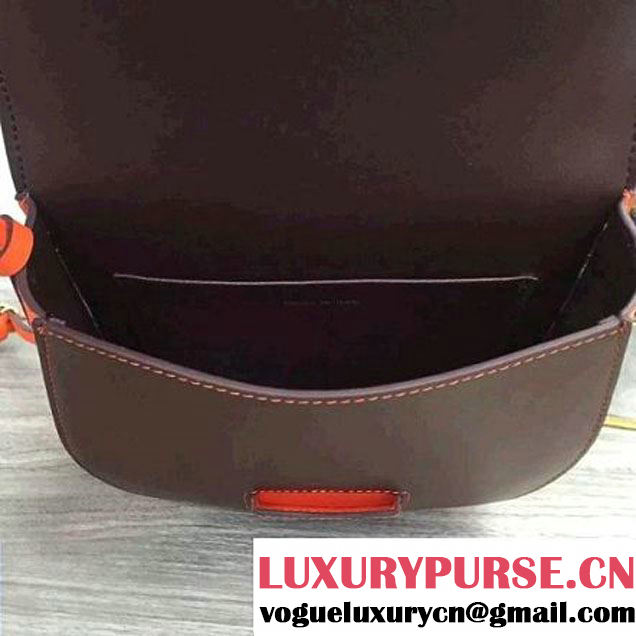 Celine Trotteur Shoulder Bag In Bicolour Brown/Orange Calfskin Fall 2016 (2A011-6070508 )