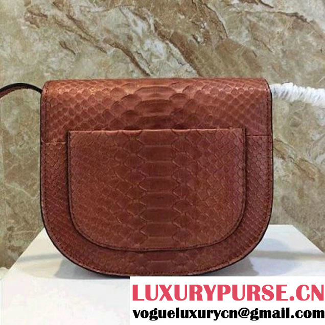 Celine Small Trotteur Shoulder Bag in Python Leather Cinnamon 2016  (1A021-6080225 )