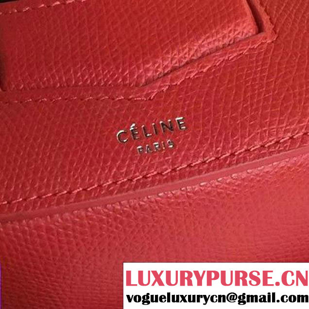 Celine Small Trotteur Shoulder Bag In Indian Red Grained Calfskin 2016 (2A011-6091702 )