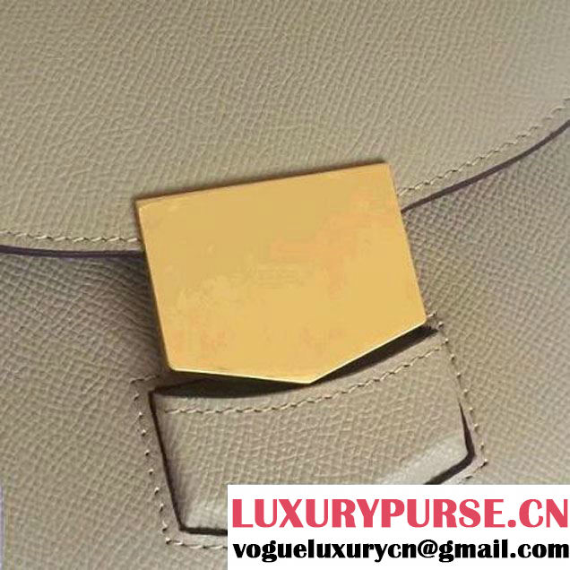 Celine Small Trotteur Shoulder Bag In Beige Grained Calfskin 2016 (2A011-6091704 )