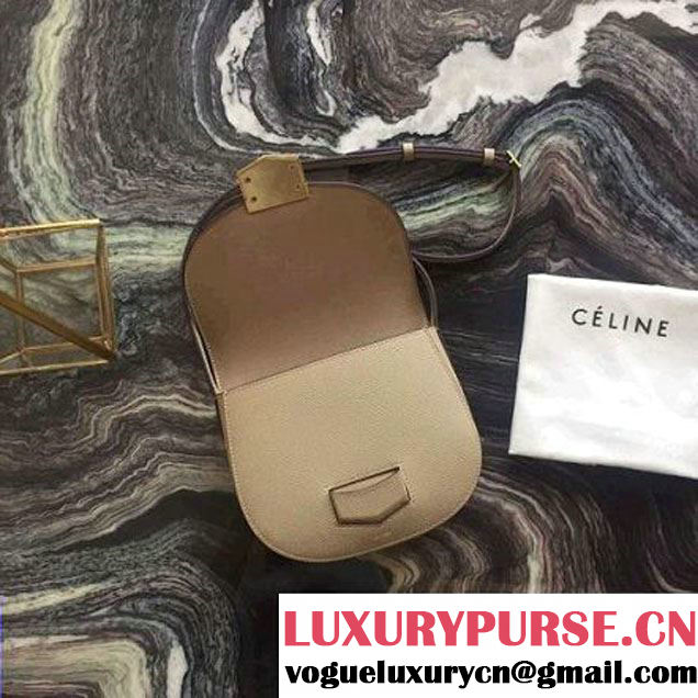 Celine Small Trotteur Shoulder Bag In Beige Grained Calfskin 2016 (2A011-6091704 )