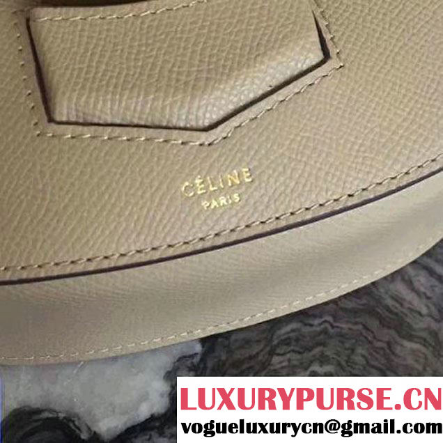 Celine Small Trotteur Shoulder Bag In Beige Grained Calfskin 2016 (2A011-6091704 )