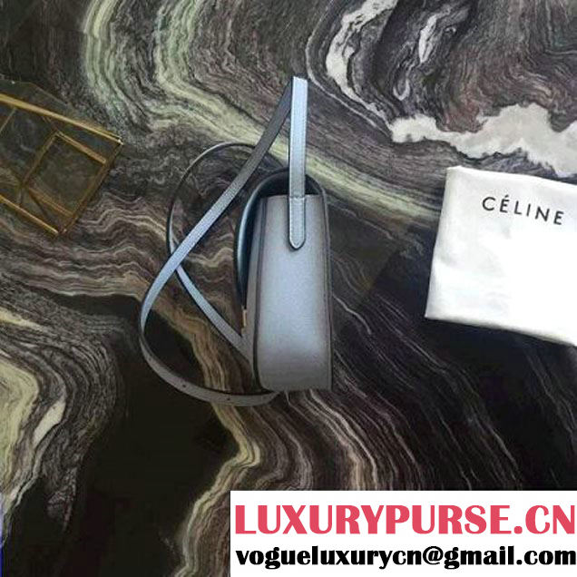 Celine Small Trotteur Shoulder Bag In Pale Blue Grained Calfskin 2016 (2A011-6091705 )