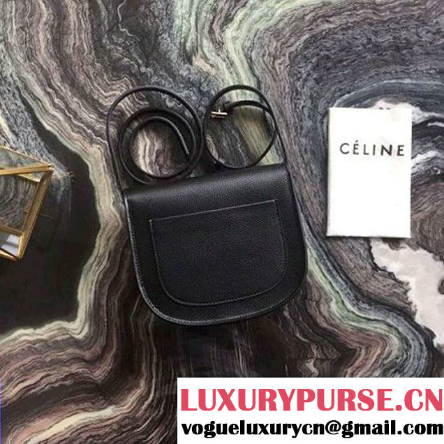 Celine Small Trotteur Shoulder Bag In Black Grained Calfskin 2016 (2A011-6091707 )