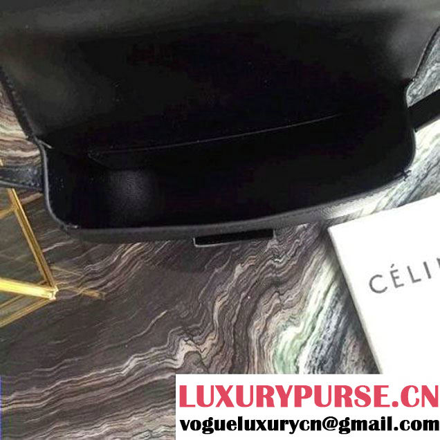 Celine Small Trotteur Shoulder Bag In Black Grained Calfskin 2016 (2A011-6091707 )