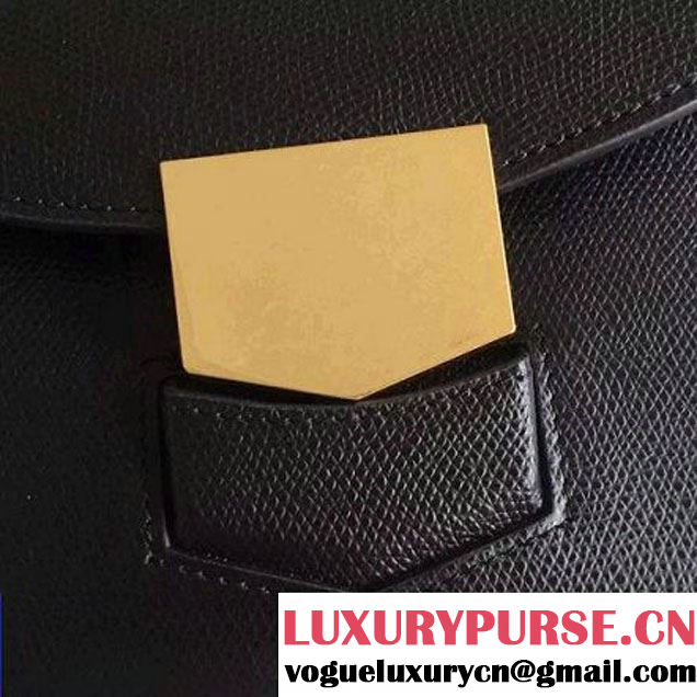 Celine Small Trotteur Shoulder Bag In Black Grained Calfskin 2016 (2A011-6091707 )