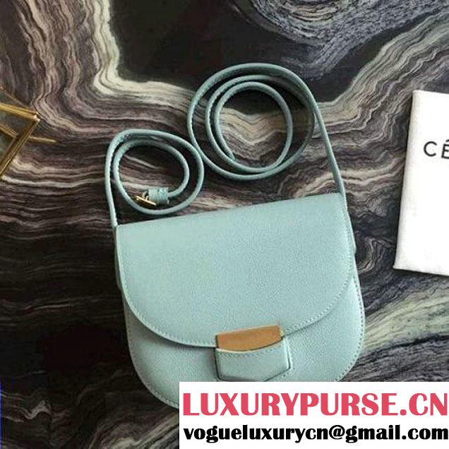 Celine Small Trotteur Shoulder Bag In Jade Grained Calfskin 2016 (2A011-6091709 )
