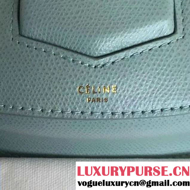 Celine Small Trotteur Shoulder Bag In Jade Grained Calfskin 2016 (2A011-6091709 )