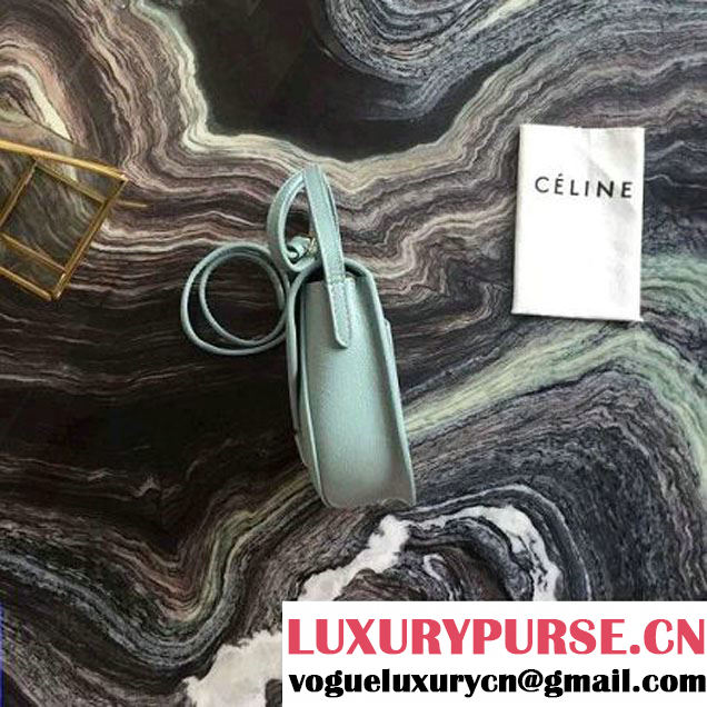 Celine Small Trotteur Shoulder Bag In Jade Grained Calfskin 2016 (2A011-6091709 )