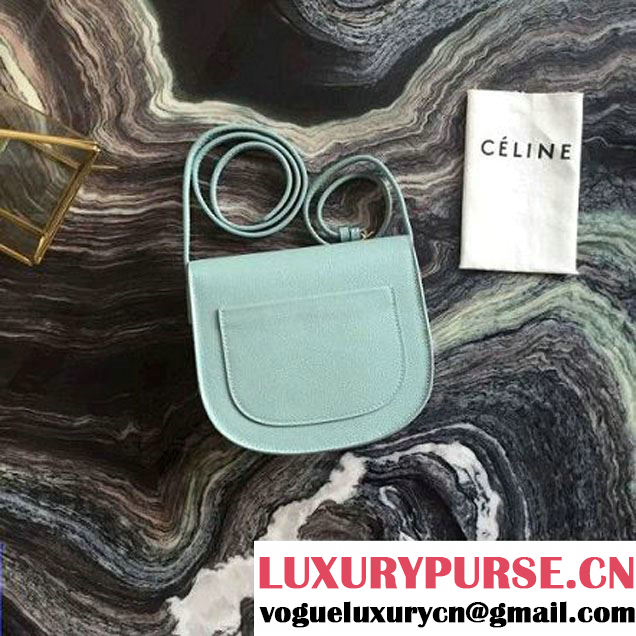 Celine Small Trotteur Shoulder Bag In Jade Grained Calfskin 2016 (2A011-6091709 )