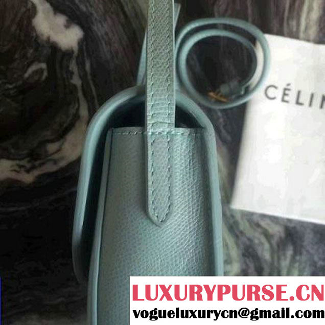 Celine Small Trotteur Shoulder Bag In Jade Grained Calfskin 2016 (2A011-6091709 )