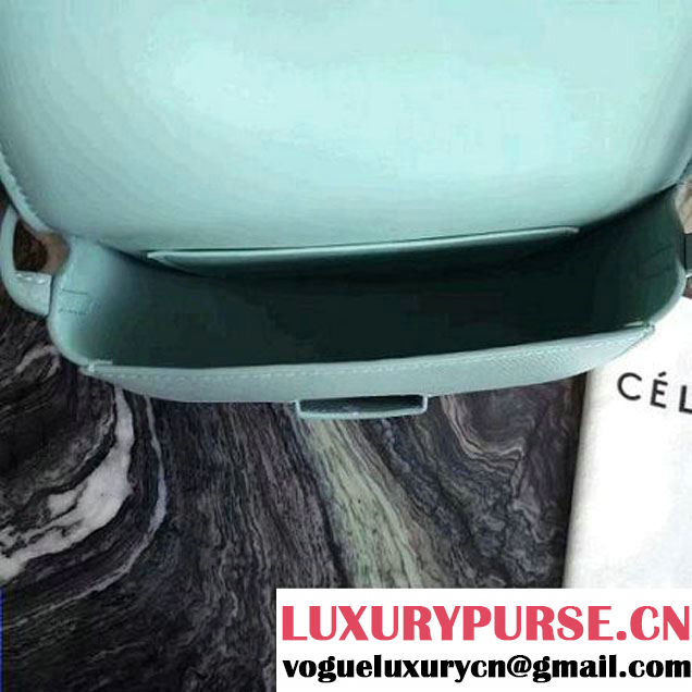 Celine Small Trotteur Shoulder Bag In Jade Grained Calfskin 2016 (2A011-6091709 )