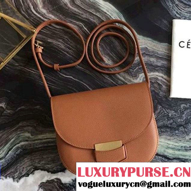 Celine Small Trotteur Shoulder Bag In Cinnamon Grained Calfskin 2016 (2A011-6091710 )