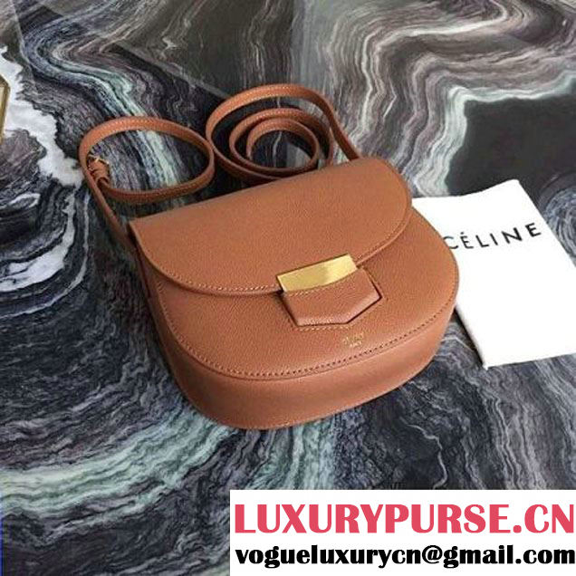 Celine Small Trotteur Shoulder Bag In Cinnamon Grained Calfskin 2016 (2A011-6091710 )