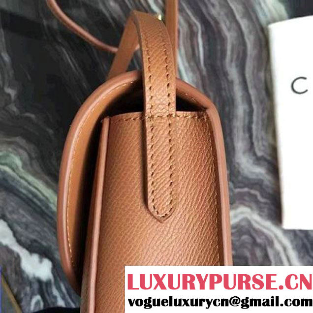 Celine Small Trotteur Shoulder Bag In Cinnamon Grained Calfskin 2016 (2A011-6091710 )