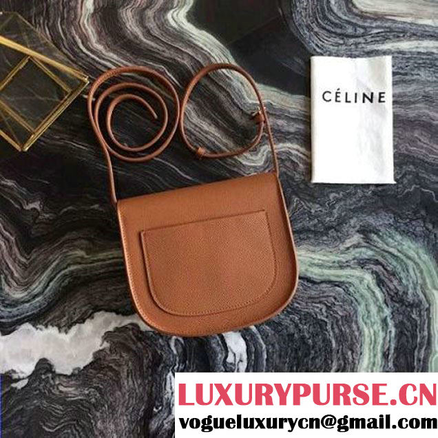 Celine Small Trotteur Shoulder Bag In Cinnamon Grained Calfskin 2016 (2A011-6091710 )
