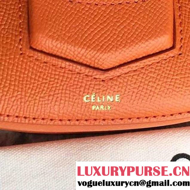 Celine Small Trotteur Shoulder Bag In Orange Grained Calfskin 2016 (2A011-6091712 )