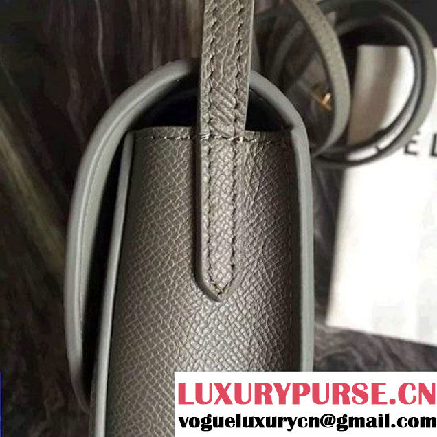 Celine Small Trotteur Shoulder Bag In Gray Grained Calfskin 2016 (2A011-6091713 )