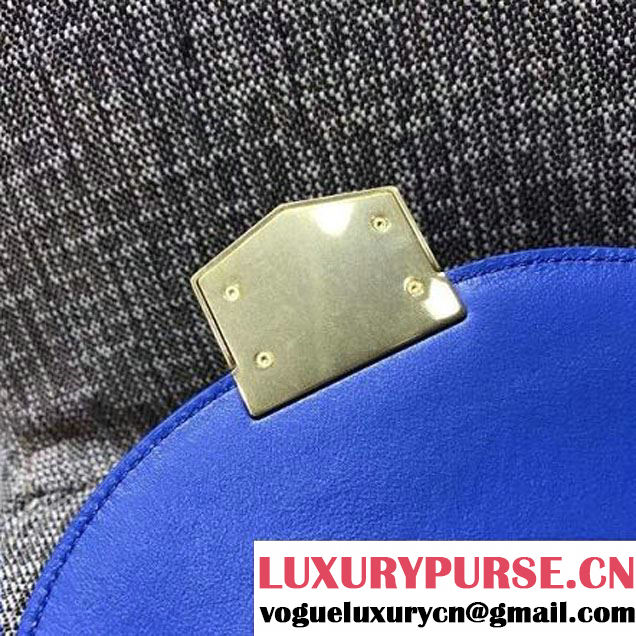 Celine Small Trotteur Shoulder Bag In Calfskin Crocodile Pattern Royal Blue Winter 2016 (XLD-6100703 )