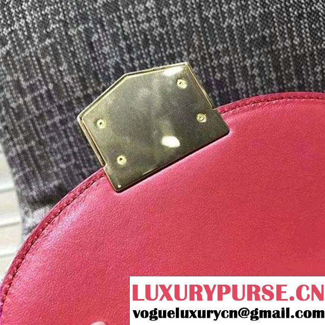 Celine Small Trotteur Shoulder Bag In Calfskin Crocodile Pattern Red Winter 2016 (XLD-6100704 )