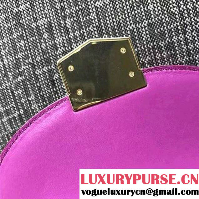 Celine Small Trotteur Shoulder Bag In Calfskin Crocodile Pattern Purple Winter 2016 (XLD-6100705 )