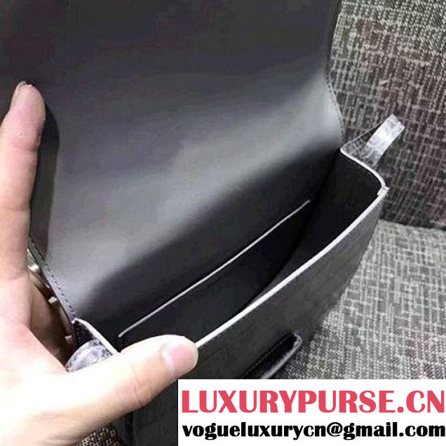 Celine Small Trotteur Shoulder Bag In Calfskin Crocodile Pattern Gray Winter 2016 (XLD-6100708 )