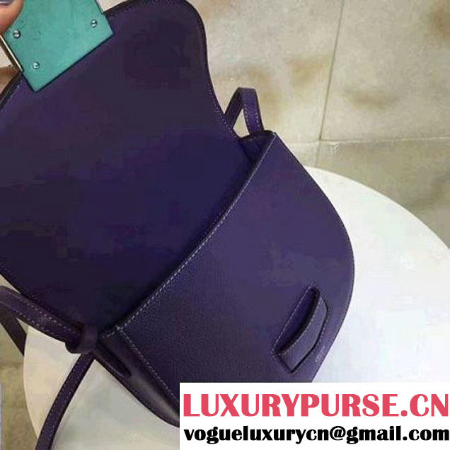 Celine Small Trotteur Shoulder Bag In Gray Grained Calfskin Purple 2017 (1A021-7040709 )