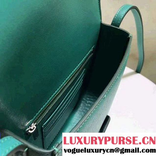 Celine Small Trotteur Shoulder Bag In Gray Grained Calfskin Cactus 2017 (1A021-7040710 )
