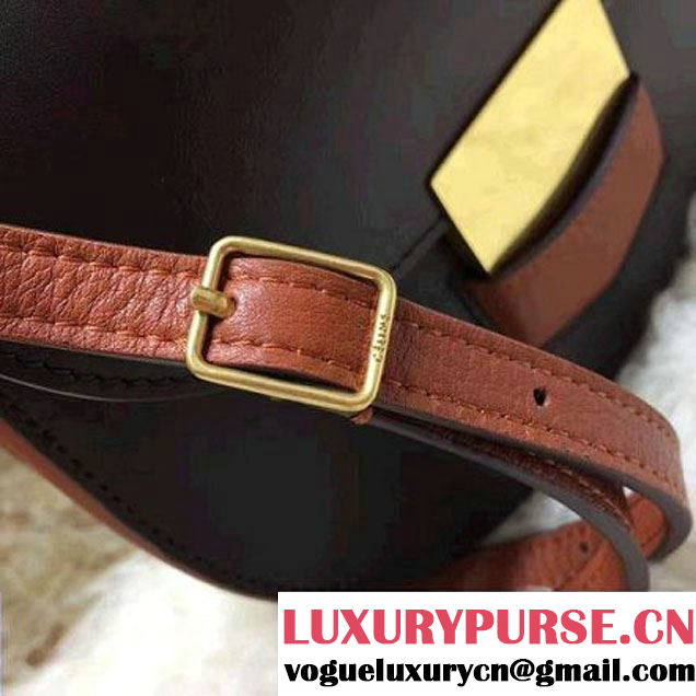 Celine Small Trotteur Shoulder Bag In Smooth Calfskin Brown/Tan 2017 (1A021-7040711 )