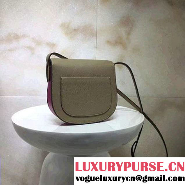 Celine Small Trotteur Shoulder Bag In Natural/Smooth Calfskin Kahki/Rosy 2017 (1A021-7040712 )