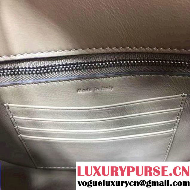 Celine Small Trotteur Shoulder Bag In Natural/Smooth Calfskin Kahki/Rosy 2017 (1A021-7040712 )