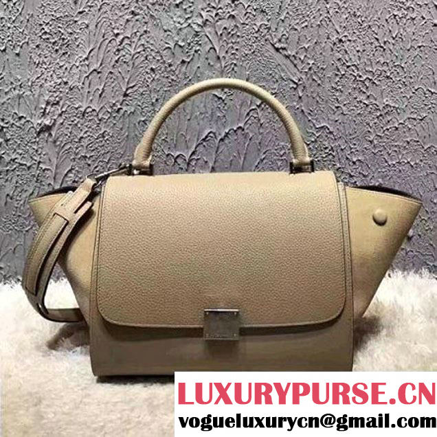 Celine Small Trapezre Bag In Grainy Calfskin & Suede Leather Beige 2017 (OZZ-7041221 )